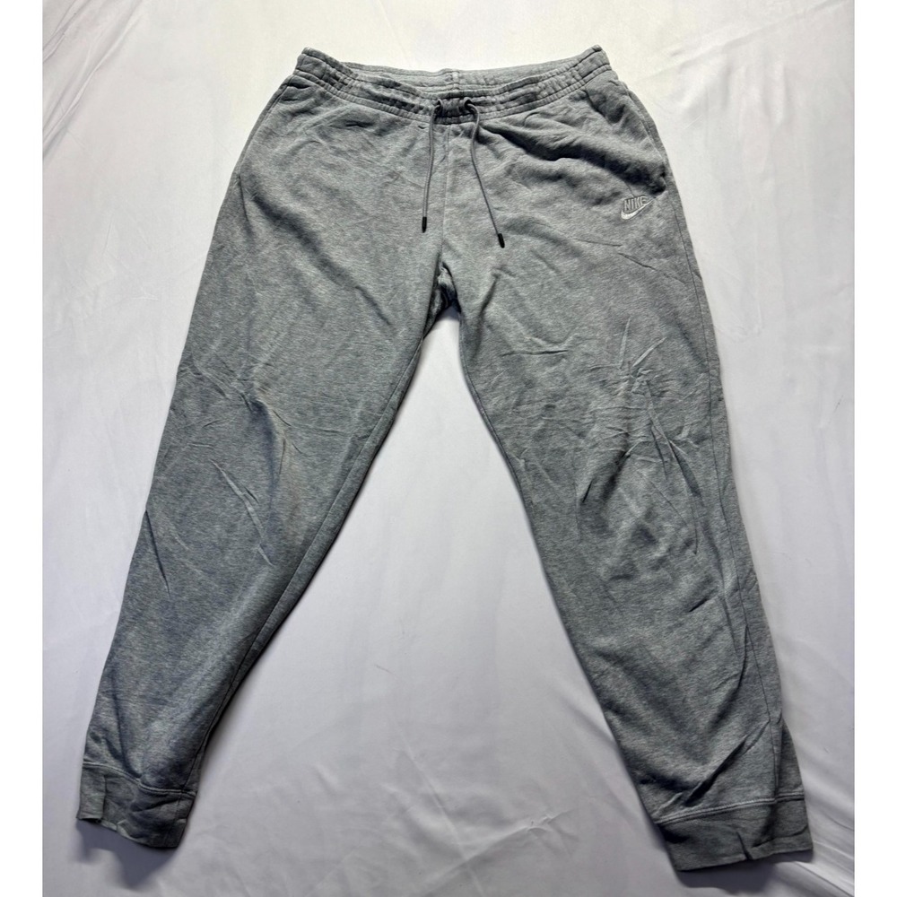 Nike Sweatpants Mens Large Heather Gray Embroidered Logo Tapered Leg Jogger